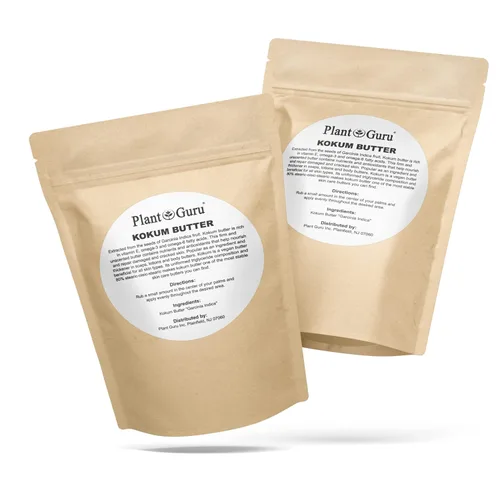 Vista 2 de Plant Guru Mantequilla Kokum cruda de 1 libra 100% pura natural, ideal para hidratar piel, cuerpo y cabello, cremas de bricolaje, bálsamos, lociones