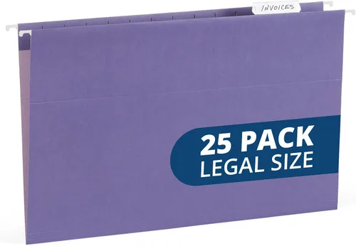 Vista 12 de Blue Summit - Carpetas colgantes de tamaño legal, carpetas de tamaño legal de 9.5 x 14.75 pulgadas, 25 archivos colgantes reforzados en varios