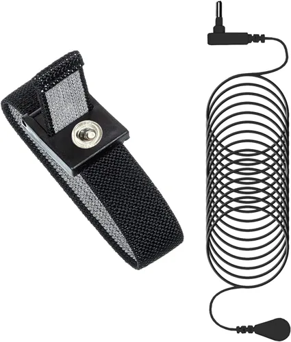 Vista 10 de Pulsera de conexión a tierra YEOUMIAR, brazalete de conexión a tierra con cable de 15 pies, banda de muñeca conectada a tierra para dormir, energía