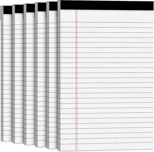 Vista 13 de Paquete de 8 blocs de notas de 4 x 6 pulgadas, mini bloc legal blanco, bloc de notas pequeñas, bloc de notas de papel rayado universitario, blocs