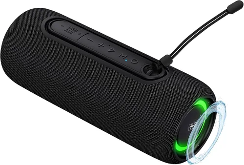 Vista 10 de Fisher Altavoces Bluetooth portátiles, altavoces con clip Bluetooth inalámbricos, altavoz impermeable IPX5, altavoz Bluetooth de potencia máxima