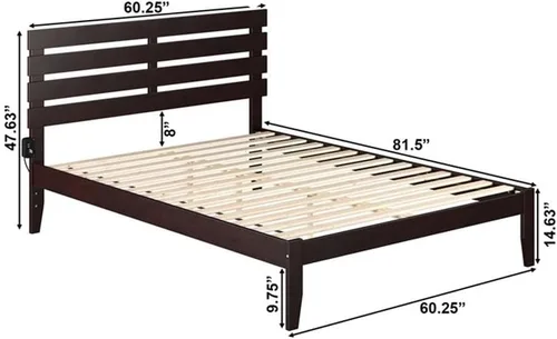 Vista 2 de AFI, Cama Oxford Queen con plataforma, color espresso