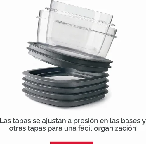 Vista 5 de Rubbermaid Premier Recipiente de almacenamiento de alimentos, juego de 10 piezas, gris, sin BPA, apto para microondas y lavavajillas