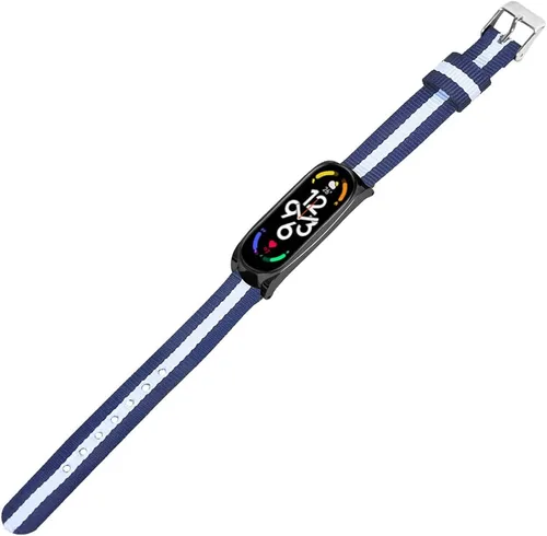 Vista 4 de Pulsera compatible con Xiaomi Mi Band 7, correa de repuesto de lona deportiva, ajustable, duradera, suave, ligera, compatible con Xiaomi Mi Band 7
