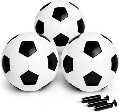 Vista 8 de Balón de fútbol tamaño 5, tamaño 4, tamaño 3, tamaño 2 con bomba desinflada, individual, 2 o 3 unidades, tamaño oficial, entrenamiento en interiores