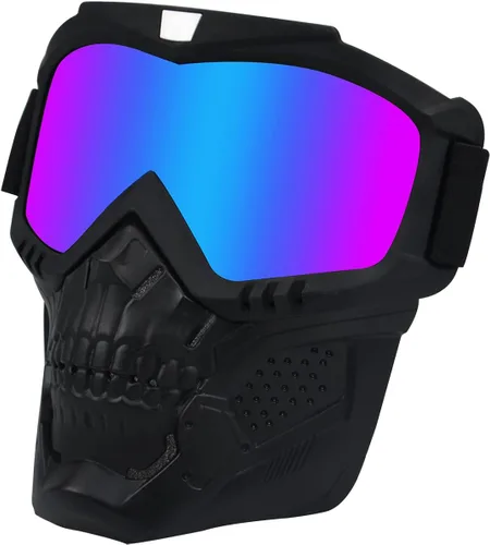 Vista 15 de LJDJ Gafas de motocicleta con máscara extraíble – Gafas de motocross ATV Anti-UV ajustables MX Riding Offroad Ciclismo Moto Gafas protectoras Racing