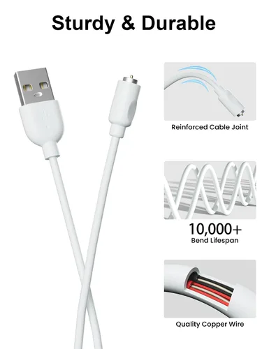 Vista 5 de Cable de carga USB magnético de repuesto de cable de carga CC (2.6 pies/2.6 ft)