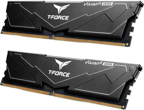 Vista 8 de TEAMGROUP T-Force Vulcan Alpha DDR5 Ram 32 GB Kit (2 x 16 GB) 5600 MHz (PC5-44800) CL40 Módulo de memoria de escritorio Ram (negro) Memoria