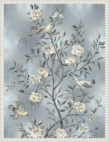 Vista 9 de Amanti Art Lienzo enmarcado para pared, 24 x 18 pulgadas, chinoiserie en plata III por Renee Campbell, lienzo enmarcado para pared, obras de arte