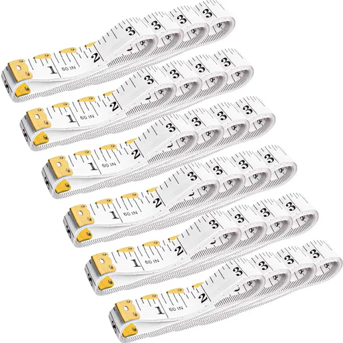 Vista 8 de LOUHUA Paquete de 24 cintas métricas, cinta métrica suave a granel para coser cuerpo, tela métrica flexible para medidas corporales, cinta métrica