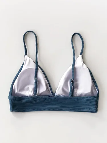 Vista 5 de CUPSHE Bikini Top for Women Swimsuit V Neck Textured Bathing Suit