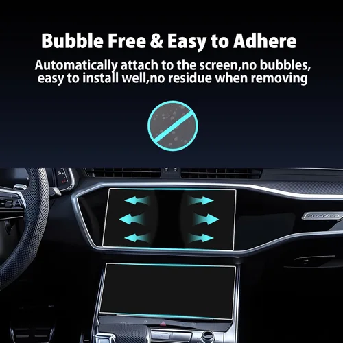 Vista 8 de LUWU Protector de pantalla para Audi A6 A7 Q8 2023 2024 Audi A6 A7 Q8 Accesorios 2019-2024 Audi A6 A7 Protector de pantalla de vidrio templado 9H