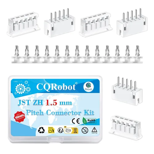 Vista 85 de CQRobot JST EL 4.5 mm de paso 2 pines conector electrónico IC macho, enchufes hembra carcasa y kit de terminales de crimpado en T macho/hembra. 50