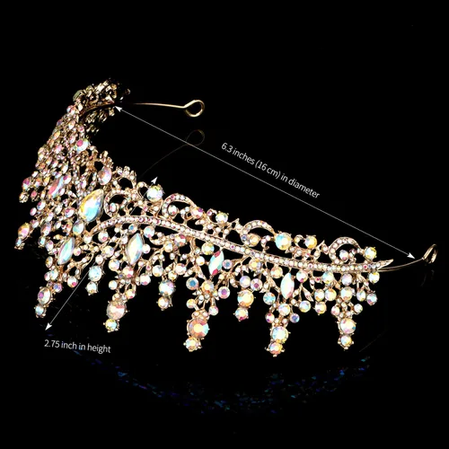 Vista 2 de COCIDE Tiaras para mujeres y niñas, Cristal Diamante falso, Cristal