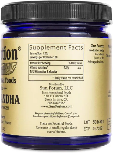 Vista 2 de Extracto de raíz de bufera orgánica Sun Potion, frasco de 3.92 onzas
