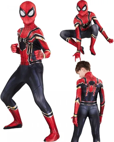 Vista 3 de LoLiLi Disfraz de superhéroe de Halloween para niños, traje elástico de elastano, disfraz de cosplay