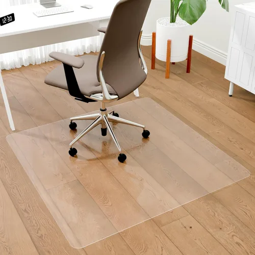 Vista 21 de 100pointONE Tapete para silla de oficina para suelos de madera dura, tapete para silla de computadora de fácil deslizamiento, protector de suelo