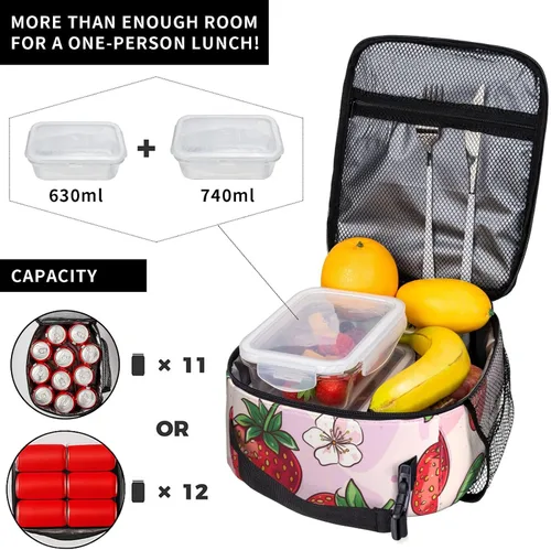 Vista 4 de Lonchera aislada para niños y niñas, lonchera de dinosaurio para el trabajo, picnic, escuela, viajes, senderismo, playa o pesca, bolsa de almuerzo