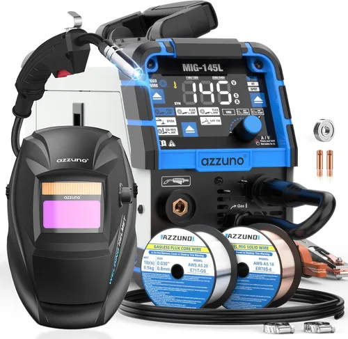 Vista 9 de AZZUNO Soldador MIG Portátil 100A, Máquina Soldadora de Núcleo de Flujo 110V con Antorcha MIG de 360°, Máquina Soldadora MIG Sin Gas Portátil