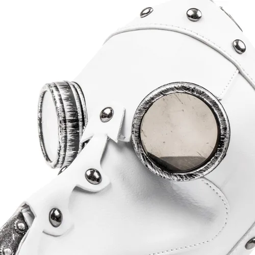 Vista 4 de Máscara para disfraz de médico de la plaga, máscara de máscara de steampunk, nariz larga, disfraz de peste de pájaro, máscara de cara completa