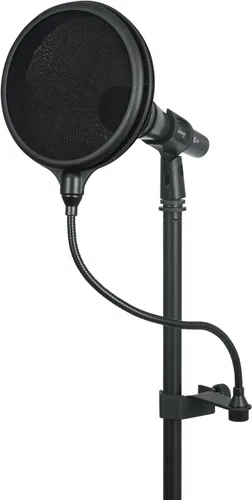Vista 2 de Gator Frameworks Split Level Double Layered Pop Filter with Attachment Clamp; Fits Most Standard Microphone Stands (GM-POP Filter)