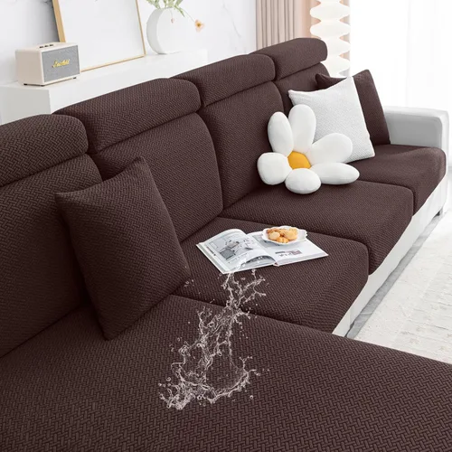 Vista 12 de Smiry - Fundas impermeables para cojines de sofá, fundas de cojín elásticas de jacquard gruesas para sofá, protector de muebles elástico lavable