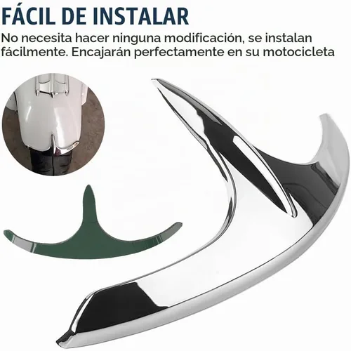 Vista 6 de Accesorios Decorativos de Plástico ABS Cromado para Guardabarros Delantero de Motocicleta, Moldura de Punta de Carenado, Compatible con Honda