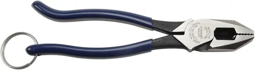Vista 3 de Klein Tools D213-9STT Alicates para trabajadores de hierro con mandíbulas moleteadas resistentes, cuchillos endurecidos por inducción y un anillo