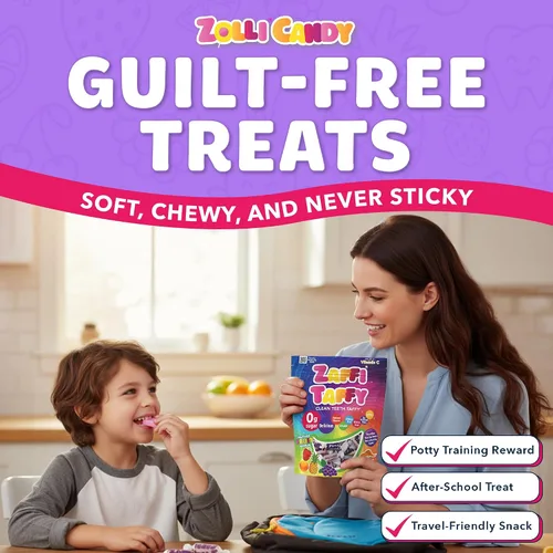 Vista 5 de Zaffi Taffy - Caramelos sin azúcar, sin tintes, aptos para dieta cetogénica y diabéticos, golosinas aprobadas por dentistas para niños