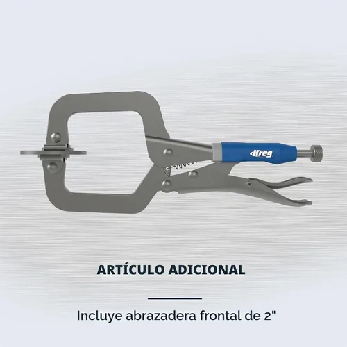 Vista 9 de KREG Plantilla Duradera para Agujeros de Bolsillo 320 con Abrazadera de Cara Clásica de 2 Pulgadas - Incluye Abrazaderas de Madera para Carpintería