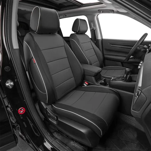 Vista 19 de EKR Juego completo de fundas de asiento de coche para Honda CRV 2017-2022 Negro