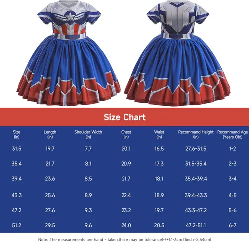 Vista 2 de Hellet Girls Dress Up Superhero Sets & Slap Bracelets for Kids Costumes Halloween Birthday Gifts Party