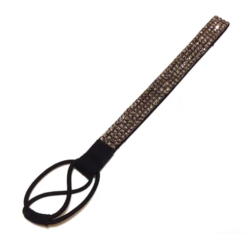 Vista 3 de WigsPedia Diadema elástica de cristal con diamantes de imitación, 4 filas, banda elástica para el cabello para mujer (verde bosque)