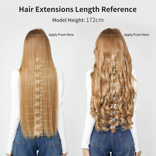Vista 6 de REECHO - Juego de 4 extensiones de cabello sintético con clip de 12 pulgadas, 14 pulgadas y 16 pulgadas, lacio, largo y grueso, marrón oscuro