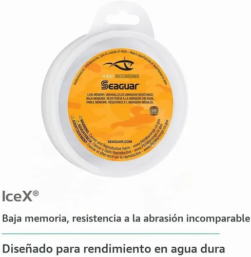 Vista 2 de Seaguar IceX 100% Fluorocarbon Fishing Line, Abrasion Resistance, Made for Hard Water