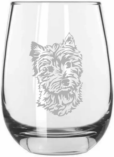 Vista 74 de Shar Pei (chino) - Vaso de vino sin tallo grabado para perro, 15.25 onzas