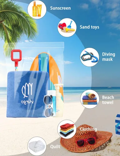 Vista 6 de Paquete de 12 bolsas de plástico grandes para almacenamiento, bolsas transparentes para congelador de 5 galones de 18 x 24 pulgadas, bolsas