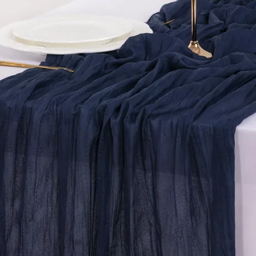 Vista 8 de Socomi Camino de mesa beige para primavera y Pascua, camino de mesa de 170 pulgadas, paño de queso de 14 pies, gasa bohemia rústica para decoración