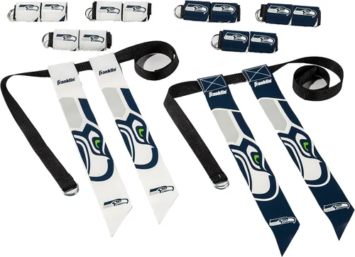 Vista 27 de Franklin Sports NFL - Conjuntos de fútbol con bandera del equipo de la NFL, cinturones + banderas, para niños + adultos, se adapta a cintura