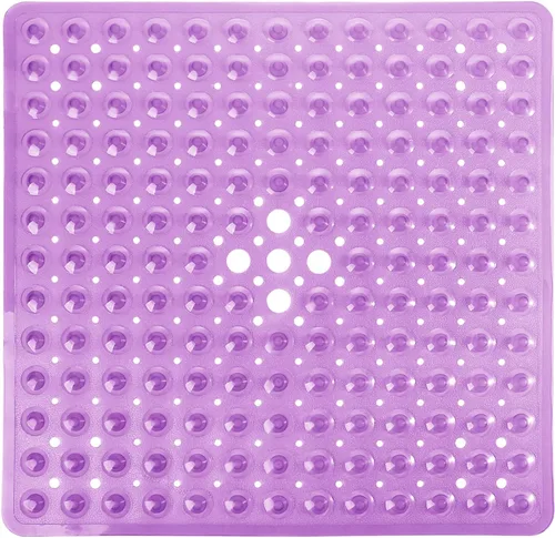 Vista 15 de Yimobra Tapete para ducha antideslizante, 21 x 21 pulgadas, tapete cuadrado suave para ducha con ventosas y agujeros de drenaje, tapetes para baño