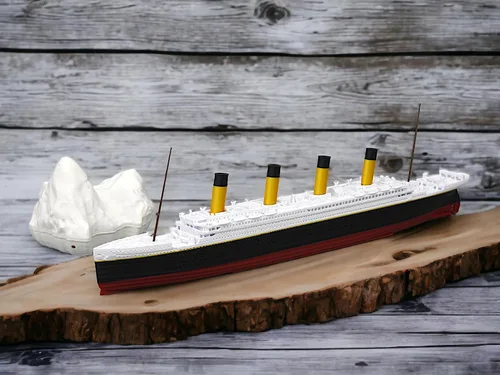 Vista 3 de TheRoller3d RMS Titanic Model Ship con iceberg, 1 pie de largo montado, históricamente preciso, réplicas Titanic