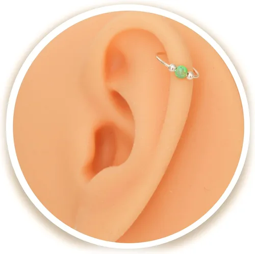 Vista 17 de Variedad de aretes de aro para cartílago