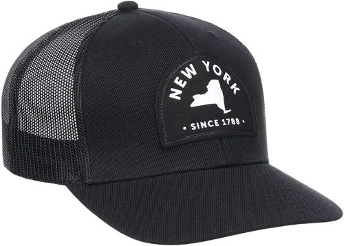 Vista 3 de Local Crowns Gorra Snapback ajustable con parche de ante blanco y negro de Nueva York negronegroblanco, Parche negrogamuza