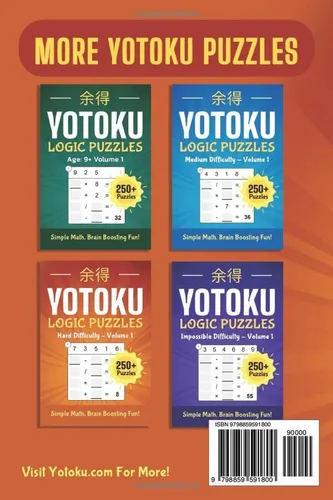 Vista 2 de Yotoku Hard Volume 1 Brain-Boosting Math Puzzle Book 250+ Logic Puzzles - Sudoku Alternative