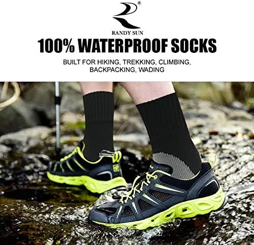 Vista 4 de RANDY SUN - Calcetines 100% impermeables, unisex, para practicar senderismo, caminar, correr, esquiar, etc