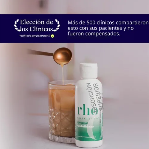Vista 5 de Rho Nutrition Glutatión liposomal: suplemento líquido de glutatión de ultra alta absorción, apoya la desintoxicación natural, el sistema