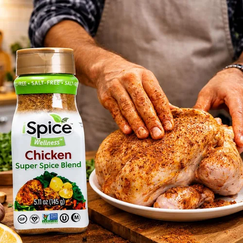 Vista 4 de iSpice - Sin sal Sin azúcar Mezcla de especias súper saludable 100% libre de grasa pura para pollo Todo natural Listo para usar tal cual