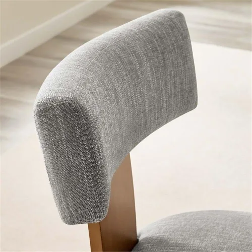 Vista 10 de Modway Nalani - Juego de 2 sillas de comedor sin brazos en tejido jaspeado, color marrón oscuro, sillas auxiliares contemporáneas con patas