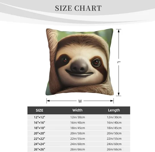Vista 2 de Fundas de almohada decorativas de 20 x 20 pulgadas, fundas de almohada de doble cara para sofá, lindo perezoso, fundas de almohada de felpa suave