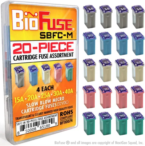 Vista 12 de 15A SBFC-M - Cartucho de micro cartucho de soplado lento de 12 piezas (MCASE, fusibles tipo FMM)